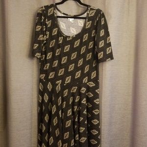 LulaRoe Nicole Dress 2xl Black & Tan